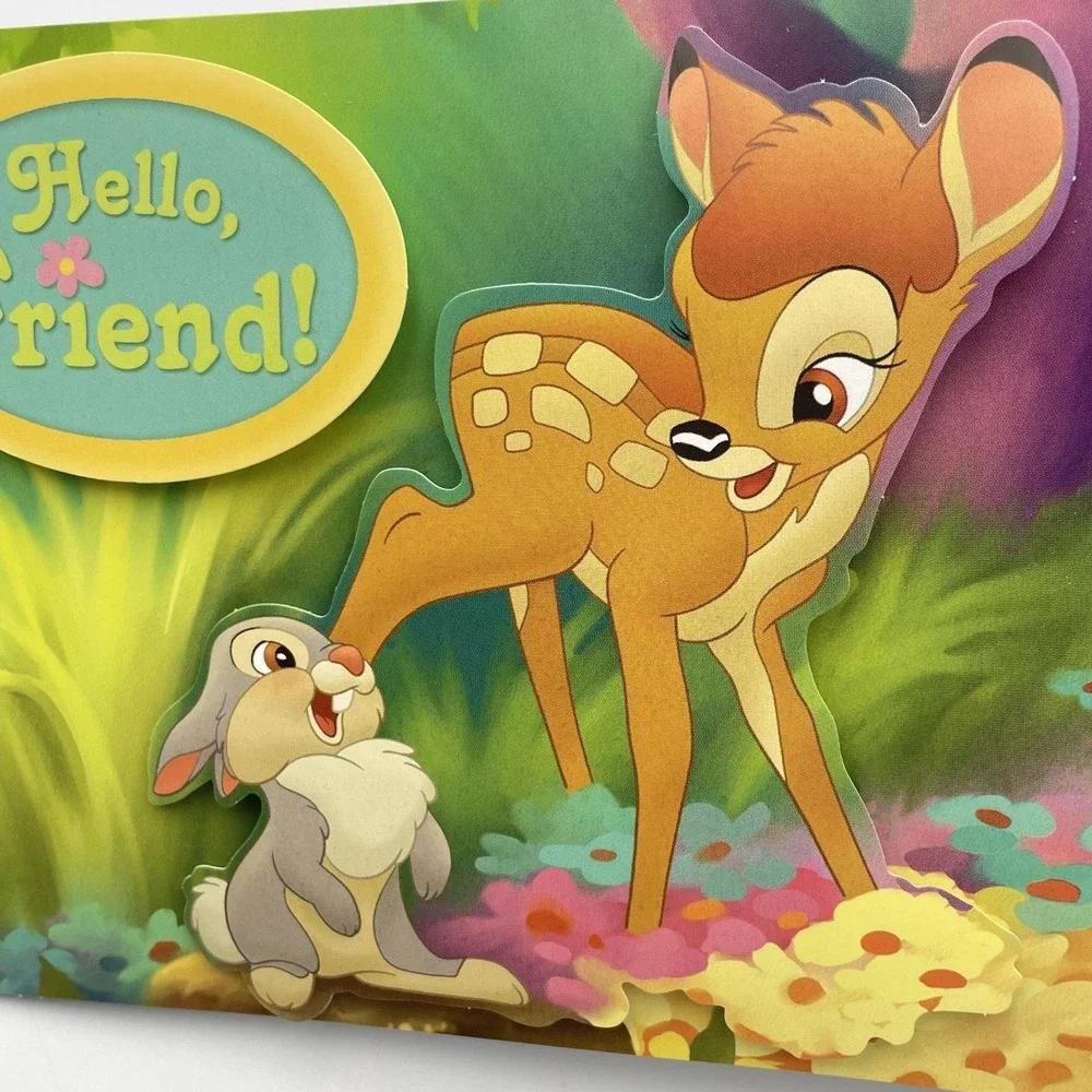 Disney Bambi Thumper Pop-Up Fold Out Story Greeting Card 2007 New‎ Seasons 5 X 7